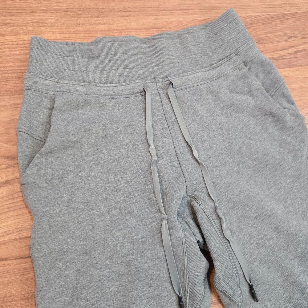 Lululemon Cool & Collected Jogger‎ Womens Sz 4 Heather Gray Cotton terry 25" ins